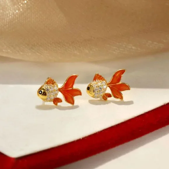 Goldfish Koi fish Earrings - Picture 6 of 6